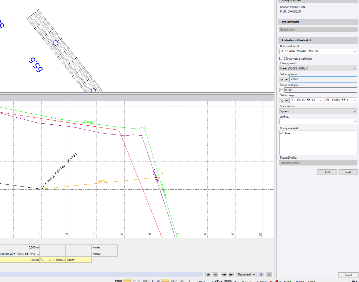 Corridor side slope instruction | Trimble Business Center