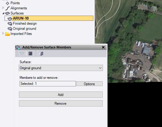 Assign externally created surface to Original Ground