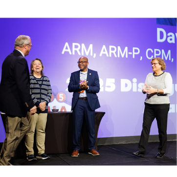 2025 DRM Award recipients (from left) David Parker, Julie Groves, Fitzroy Smith with Honors Committee Member Marje Lemmon.
