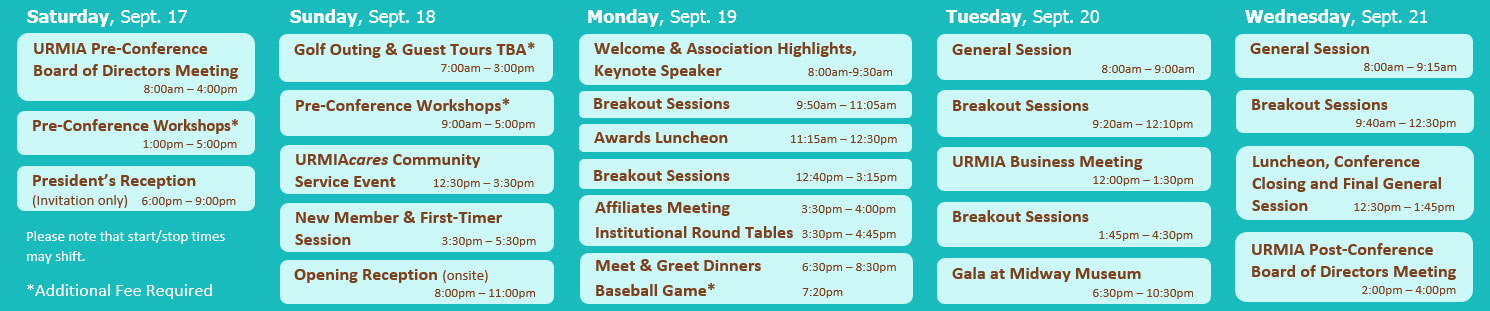 A quick look at the schedule for the URMIA annual conference