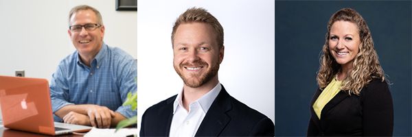 Headshots of Greg Linke, James Bourgeois, Lindsay Bond