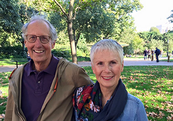 Glenn and his wife Anne on a sunny day in a park; courtesy Brian Klinksiek