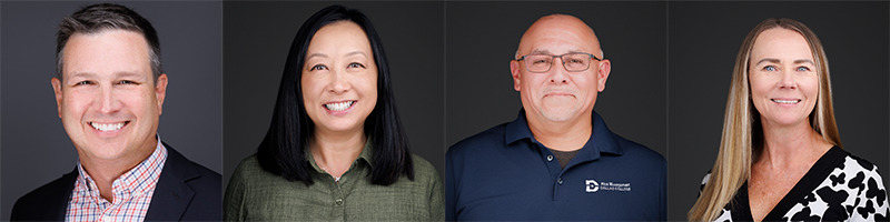 Headshots of Craig McAllister, Flo Hoskinson, Juan Azcarate and Pam Kerney