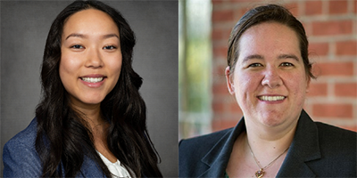 Headshots of Caitlin Cai and Victoria Meadows URMIA's 2025 Emerging Risk Professional Award recipients