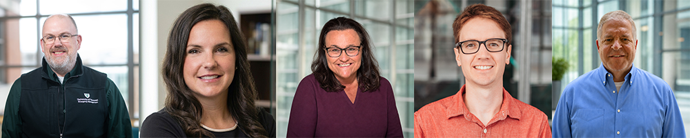 Headshots of URMIA's July 2026 Risk Hero nominees: Barry Simays, Justina Geremia, Suzanne Adams, Michael Dunn, Joseph MacLeod 