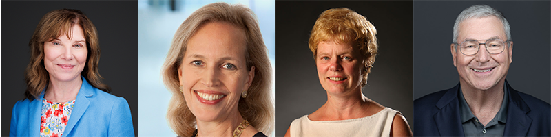 Headshots of Jean Demchak, Janice Abraham, Mary Dewey, Gary Langsdale