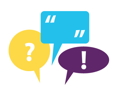 Quote Bubbles with punctuations inside them. 