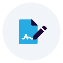 Pen writing on a letter icon 