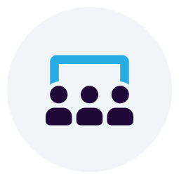 3 people with a line grouping them together icon 