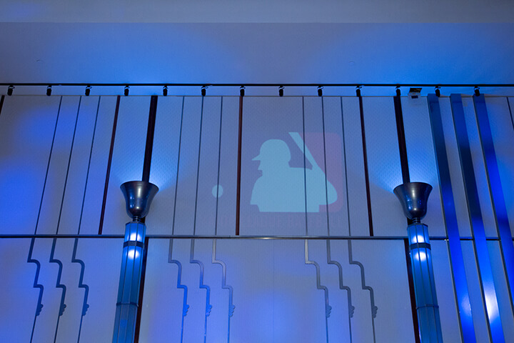 Wall showing of MLB Logo WISE WWOY 2018 Luncheon