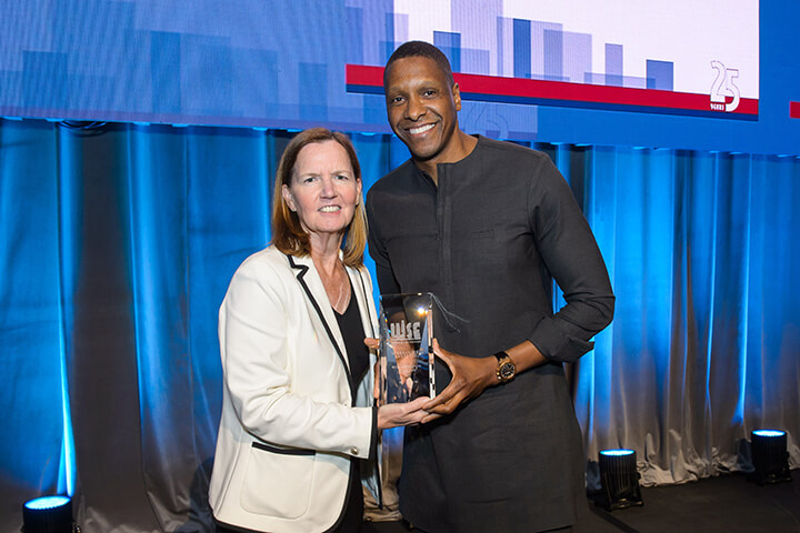 Masai Ujiri accepting Champion Award at the WISE WWOY 2018 Luncheon