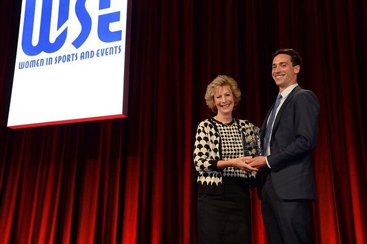 Award winner on stage 2017 WISE WWOY Luncheon