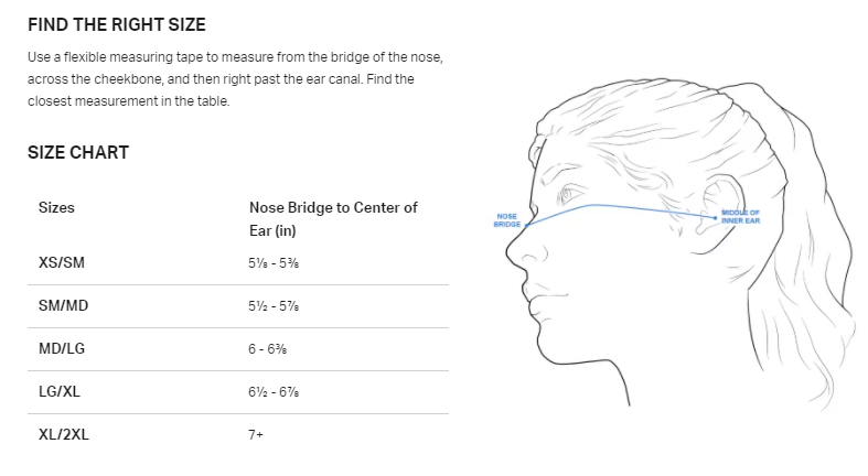 face mask size
