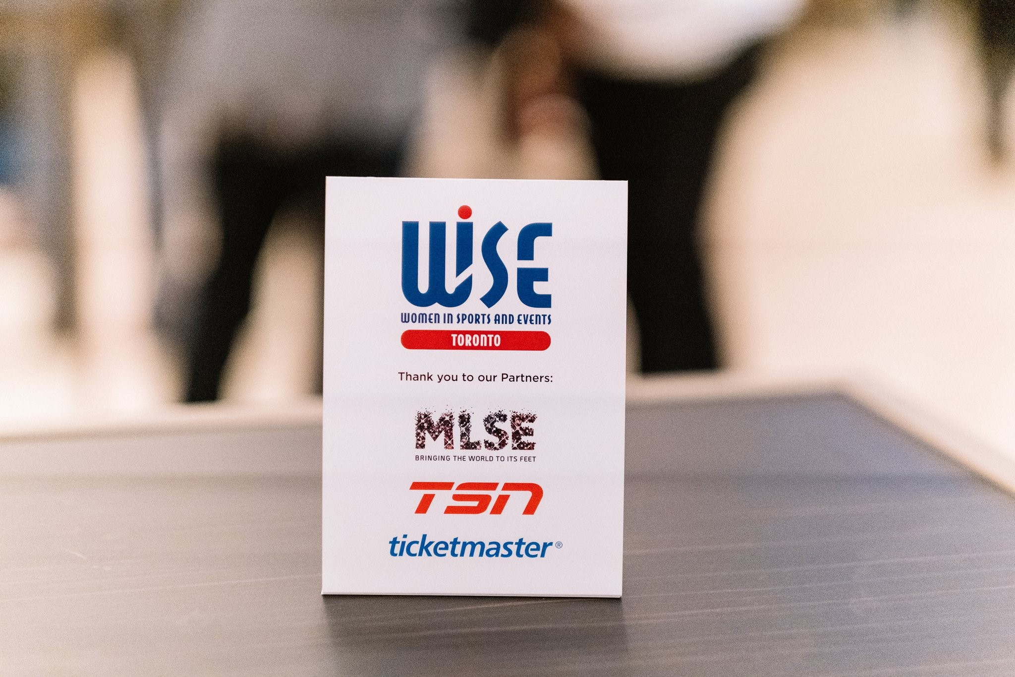 WISE Toronto logo and thank you to our partners: MLSE, TSN and Ticketmaster