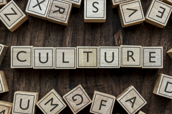 "Culture" spelled out using blocks with letters on them