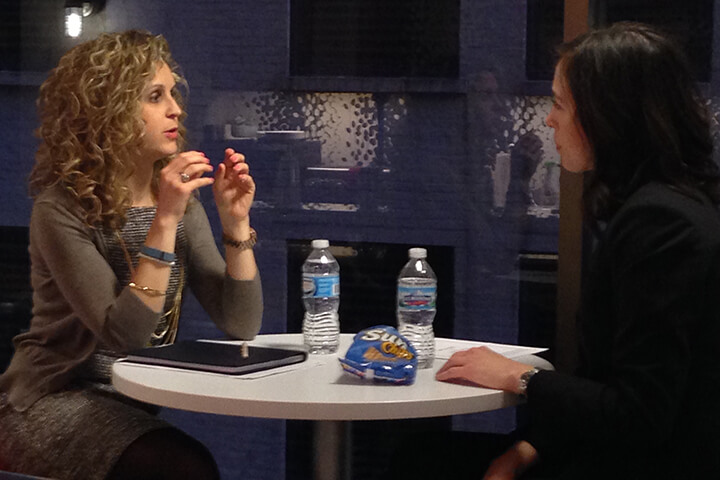 Two participants chatting at a WISE Within session